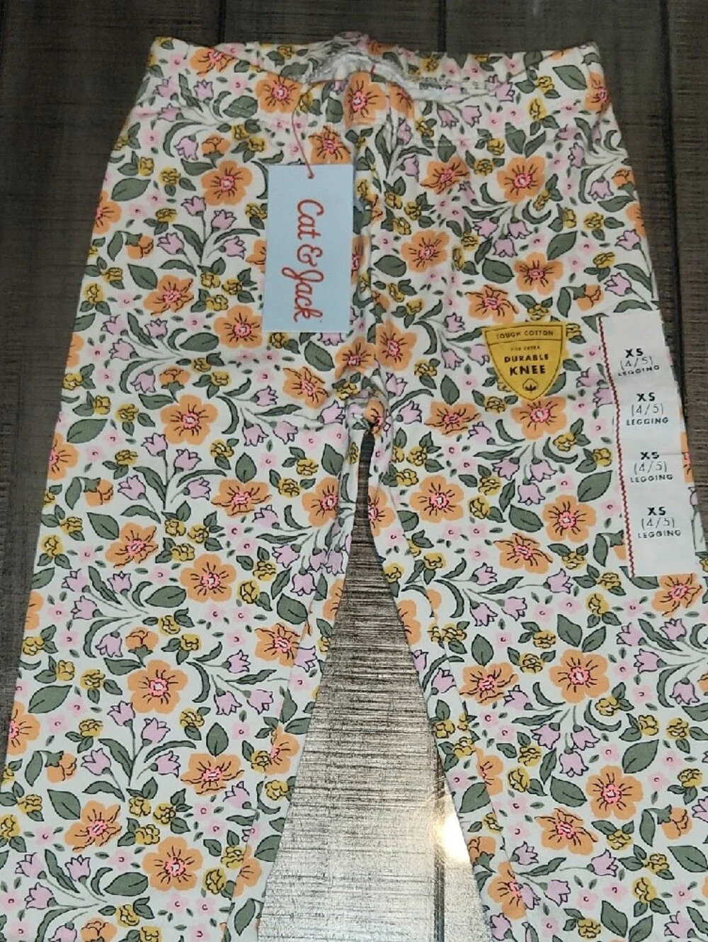 NWT Cat & Jack Floral Print Jeggings - Pink, Yellow & Green
